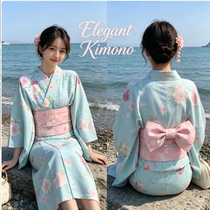 Kimono Yukata Retro Improved Japanese Dress,Elegant Literary Outfit Ideal For Studio Portrait Photography And Casual Themed Wear