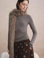 DUSHU Seamless Half-high Collar Pure Wool Pullovers Women Plus Size Autumn Winter Bottoming Sweater Solid Soft Breathable Tops