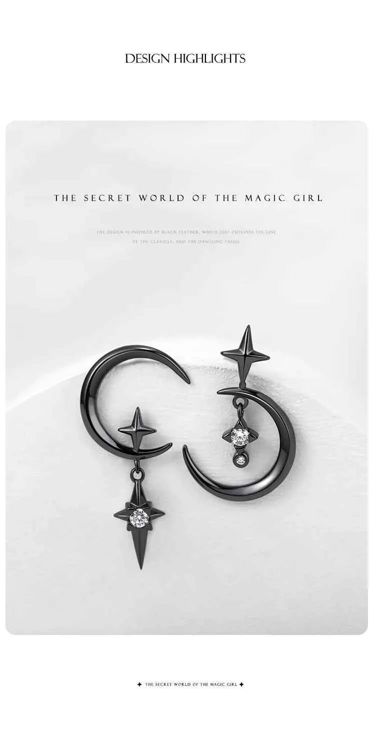 Thaya Original Design Star and Moon Earrings S925 Silver Needle Studs Earring For Women Vintage Earring Fashion Crystal Jewelry