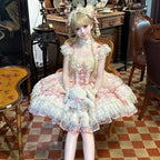 French Lolita Strap Dress Lace Patchwork Cosplay Outfit Y2K Vintage Elegant Girls Sweet Party Kawaii Dress Women Clothing 2026