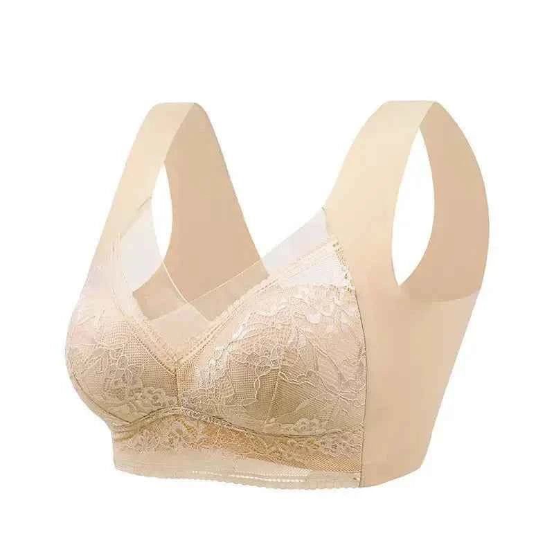 L-6L Women Large Bra Push Up Ice Silk Seamless Upper Bralette Lace Wireless Summer Bras Top Lingerie Underwear Brasieres Mujeres