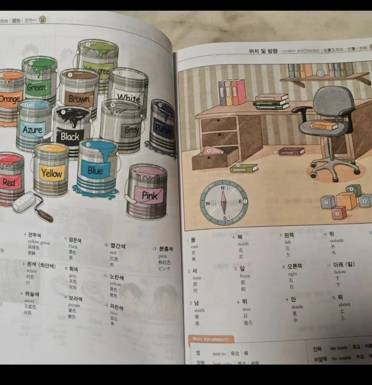 Korean picture dictionary Interest Comics book Learn Korean vocabulary visually Definitions in English Chinese Japanese SS69