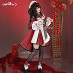UWOWO Hutao Cosplay Collab Series: Game Genshin impact Hutao Cherries Snow Laden outfit Lantern Rite Cosplay Costume