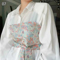 Traditional Japanese Kimono Yukata Obi Belt Crane Floral Printed Haori Belt Brocade Jacquard Waistband Shirt  Decor Accessories