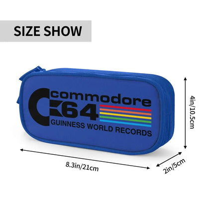 Custom Kawaii Retro Commodore 64 Pencil Case for Girls Boys C64 Amiga Computer Large Capacity Pen Box Bag Stationery SS69