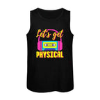 Lets Get Physical 80s Costume Party Retro Eighties Workout 1980s Tank Top gym shirts sports suits male top