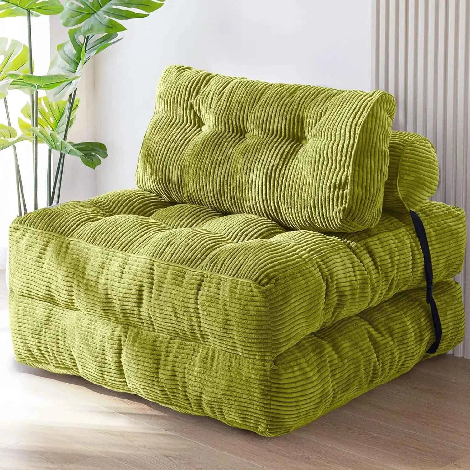Vacuum Compression Sofa Foldable Simple Fabric Corner Modular Couch Floor Multi Function Nordic Living Room Bedroom Decoration