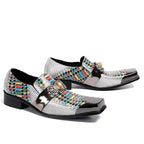 Special Square Toe Men's Shoes Slip on Genuine Leather Dress Men Party, Business, and Wedding Shoes men
