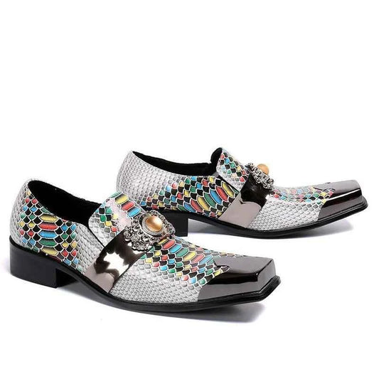 Special Square Toe Men's Shoes Slip on Genuine Leather Dress Men Party, Business, and Wedding Shoes men