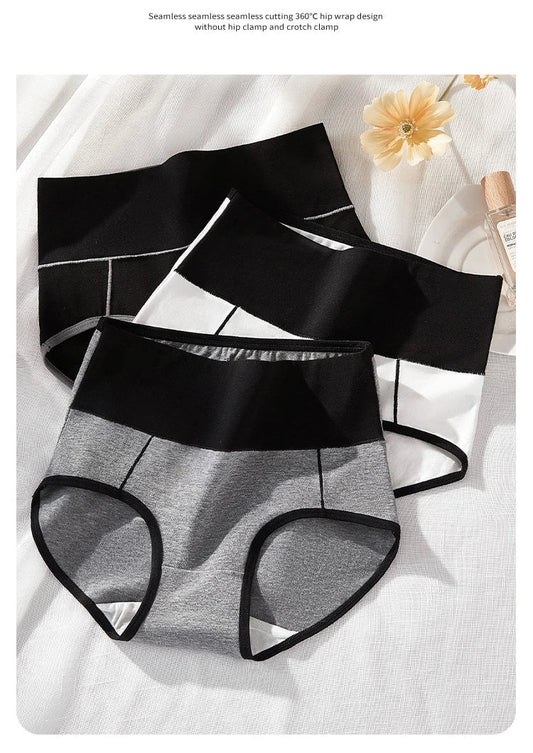 3Pcs/Set Cotton Women's Panties High Waist Body Shaper Underwear Plus Size M-4XL Underpants Soft Panty Slimming Female Briefs SS69