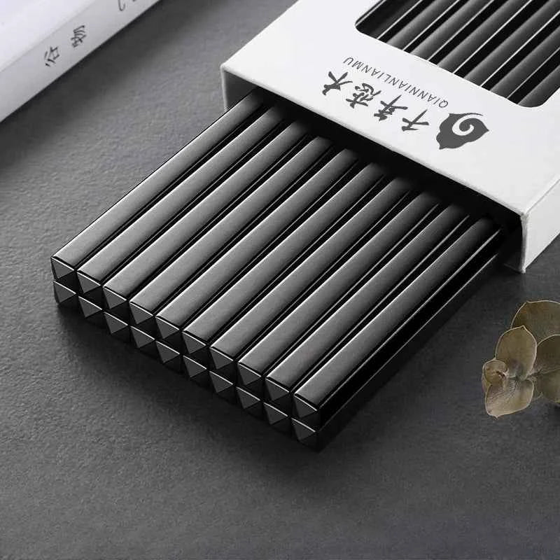 24cm Alloy Chopsticks for Home Use Sushi Chopsticks with Anti-Mold, Anti-Slip, and Heat-Resistant Properties Hotel Tableware