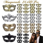 24-150Pcs Couple Masquerade Masks Bulk Venetian Carnival Mask Mardi Gras Antique Vintage Mask for Woman Men Prom Party Costume