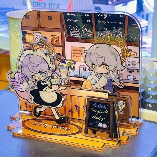 Game Honkai Star Rail Robin Sunday Cosplay Acrylic Figure Stand Kawaii Coffee Shop Standing Plate Ornament Accessories Prop SS69 7.69 1Set / 6cm