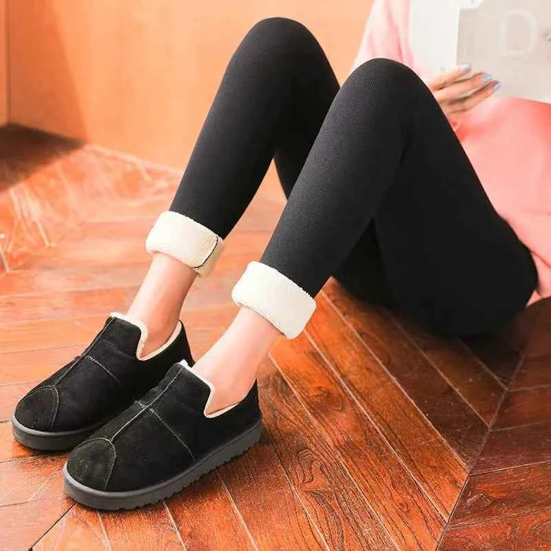Winter Women Leggings Fleece Lined Velvet Keep Warm Pants High Waist Leggings Women Solid Comfortable Stretchy Thermal Plus Size