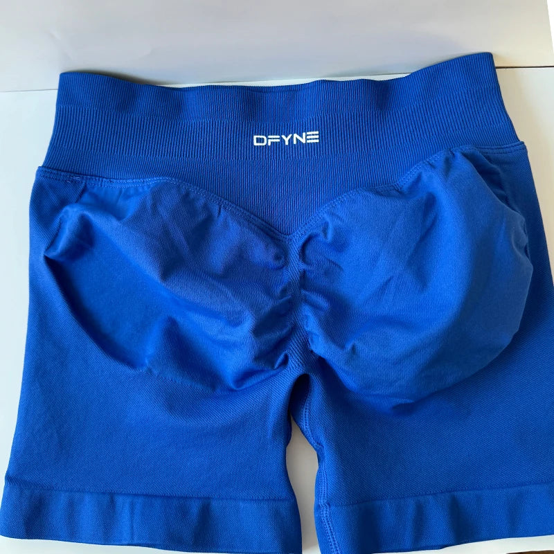 Dfyne Impact Brand Shorts 4.5'' Low Waist Seamless Yoga Shorts Scrunch Bum Gym Shorts Women Workout Biker Stretch Fitness Short SS69