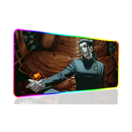 1pc Suguru Geto Jujutsu Kaisen Anime XXL RGB Gaming Mouse Pads HD Black Gamer Accessories Large LED SS69 24.69 z4 / 600x300x3mm