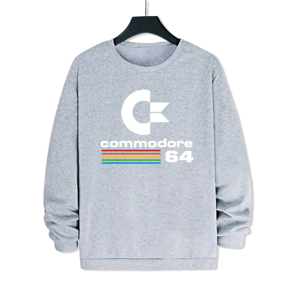 Commodore 64 Fun Logo Printed Hoodies Mens Oversized Pullover Hoody Loose Comfortable Clothes Fleece Casual Hoody Men Warm SS69 25.69 Gray / XXL