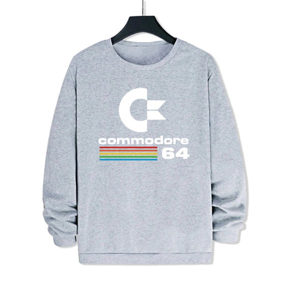 Commodore 64 Fun Logo Printed Hoodies Mens Oversized Pullover Hoody Loose Comfortable Clothes Fleece Casual Hoody Men Warm SS69 25.69 Gray / XXL