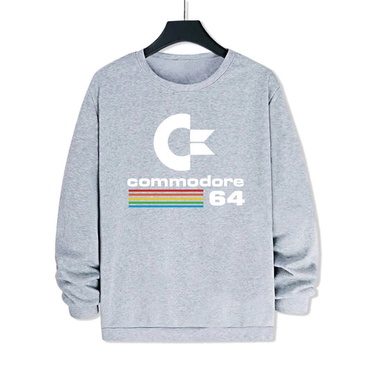 Commodore 64 Fun Logo Printed Hoodies Mens Oversized Pullover Hoody Loose Comfortable Clothes Fleece Casual Hoody Men Warm SS69 25.69 Gray / XXL