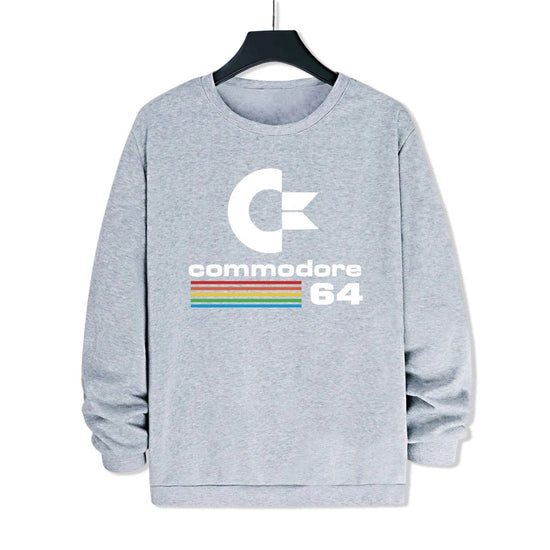 Commodore 64 Fun Logo Printed Hoodies Mens Oversized Pullover Hoody Loose Comfortable Clothes Fleece Casual Hoody Men Warm SS69 25.69 Gray / XXL