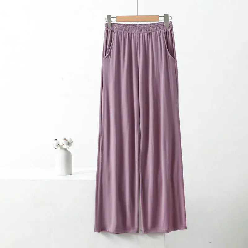 Modal Wide Leg Pants - High Elastic, Large Size Trousers