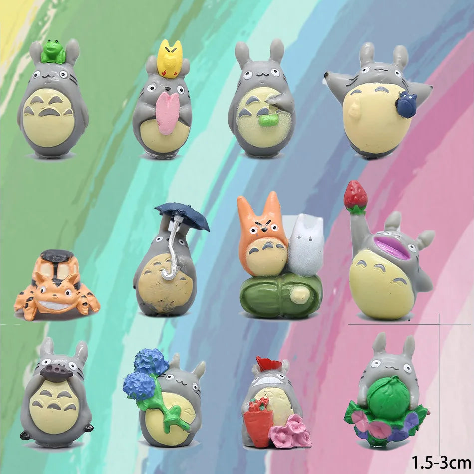 Totoro Mini Figure PVC 1-3cm Anime Micro Landscape Ornament