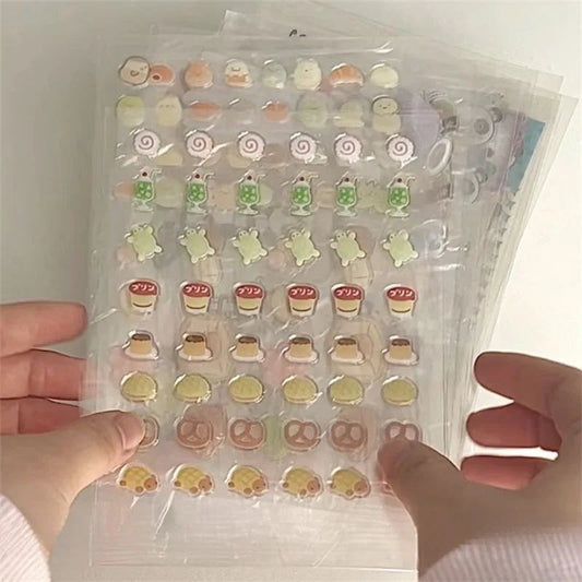 5Pcs Random Japanese Retro Showa Style PET Cutting Stickers Cute Cartoon Shiny Film Sticker Scrapbook Journal DIY Material Decal SS69