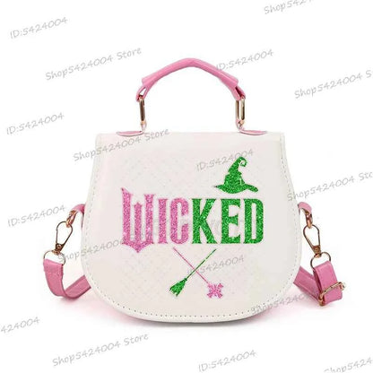 Classic Wicked Change for Good Women Crossbody Bag Fashionable Cartoon Witch's Wand Zipper Shoulder Bag Girl Funny Handbag Gift