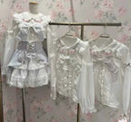 Japanese New Liz Plaid Bow Lolita Strawberry Embroidered Short Sleeve Shirt Women's Spring Summer Sweet Blouse Shirts