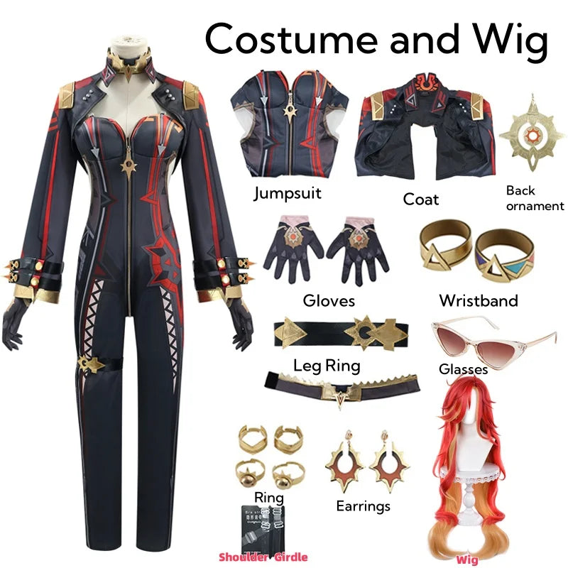 Mavuika Cosplay Costume Game Genshin Impact Uniform Earrings Sunglasses Pyro Archon Natlan God of War Halloween Party Women