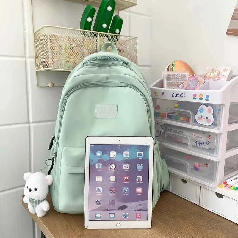 New Female Fashion Men High Capacity Waterproof College Backpack Trendy Women Laptop School Bags Cute Girl Travel Book Bag Cool