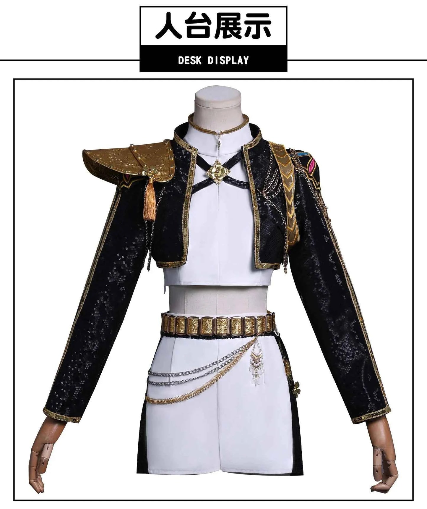 Anime Rumi Cosplay Costume Wig Woman Black White Uniform Christmas Halloween Party Clothing