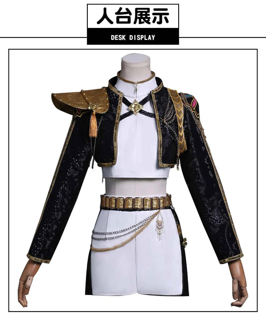 Anime Rumi Cosplay Costume Wig Woman Black White Uniform Christmas Halloween Party Clothing