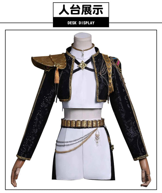 Anime Rumi Cosplay Costume Wig Woman Black White Uniform Christmas Halloween Party Clothing