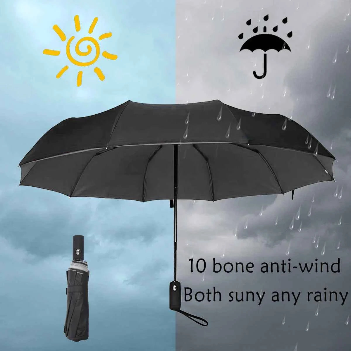 Umbrella Extra Large Ten Bone Large Double Umbrella Triple Large Folding Sunshade Umbrella Men's and Women's Business Umbrella T