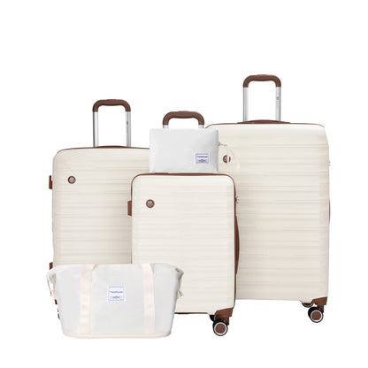 Luggage Sets 5 Piece,Suitcases with Double Spinner Wheels and TSA Lock,Hardcase 3 set Luggage with Travel Duffle Bag