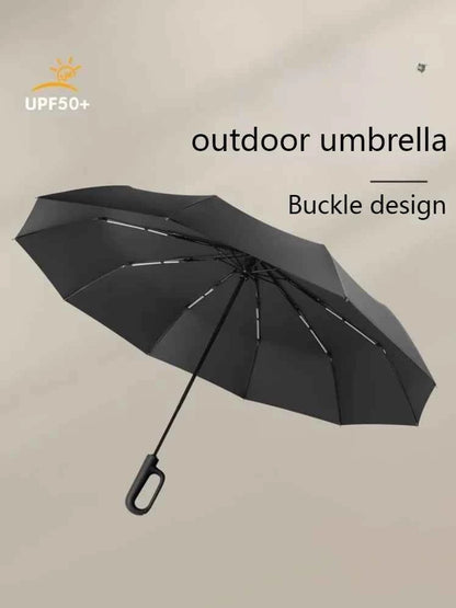 Automatic Umbrella for Men Women Fully Opened Ring Buckle Design 20 Ribs Extra Large Folding Strong Sunshade Double Umbrella