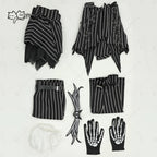 MEOWCOS Women's Jack Cosplay Costume Halloween Gothic  Long Sleeve Top with Skirt and Gloves