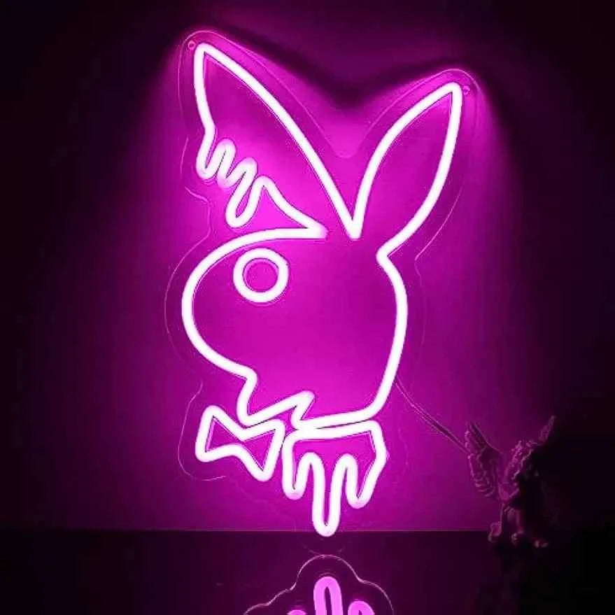 Rabbit Bunny Neon Signs for Wall Decor LED Neon Light Sign Cute Animal LED Signs for Bedroom Kids Room Party Decor Girl Gift