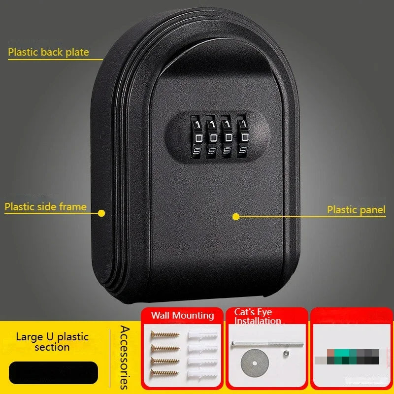 4-Digit Combination Wall Mount Key Lock Box for Secure Storage