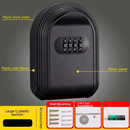 SS69 Wall Mount Key Lock Box, 4-Digit Combination Security Storage Organizer