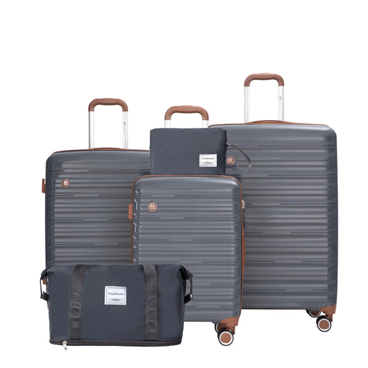 Luggage Sets 5 Piece,Suitcases with Double Spinner Wheels and TSA Lock,Hardcase 3 set Luggage with Travel Duffle Bag