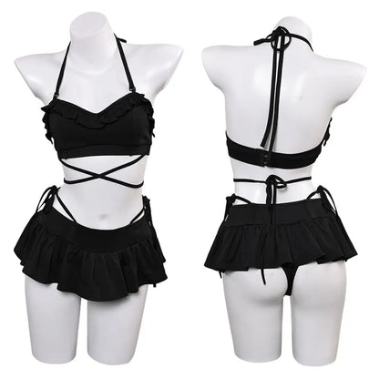 SS69 Tifa Lockhart Cosplay Swimsuit Set for Women Polyester Bikini Costume