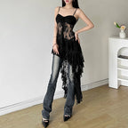 SINGREINY Women Lace Ruffle Sheath Dress