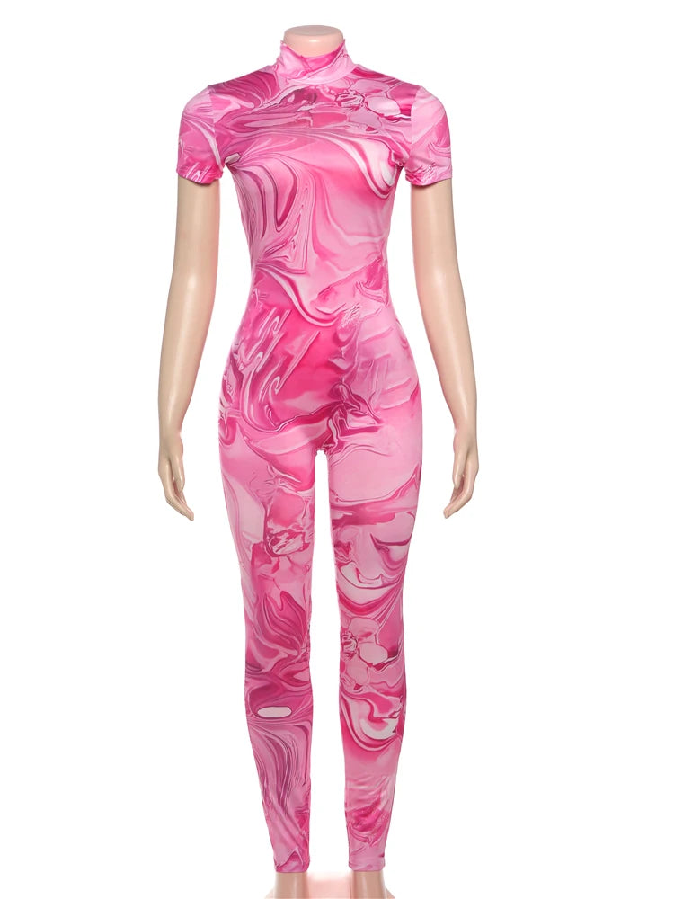 Nibber Sporty Backless Jumpsuit Women Peach Buttocks Fitness Shorts Sleeve Summer Trend Street Activity Casual Workout Overalls SS69