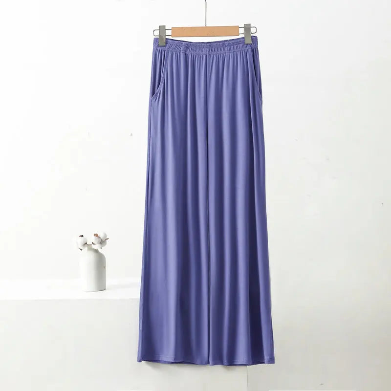 Modal Wide Leg Pants - High Elastic, Large Size Trousers