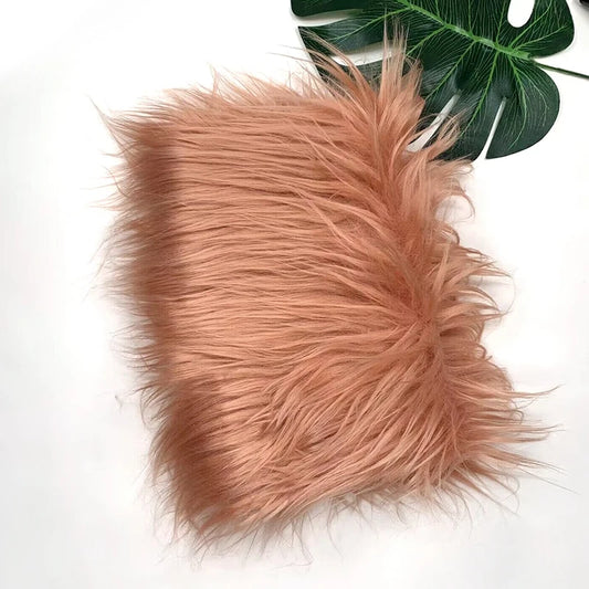 SS69 Faux Fur Fabric 8cm Long Pile 25x45cm Sheet for Cosplay and Patchwork