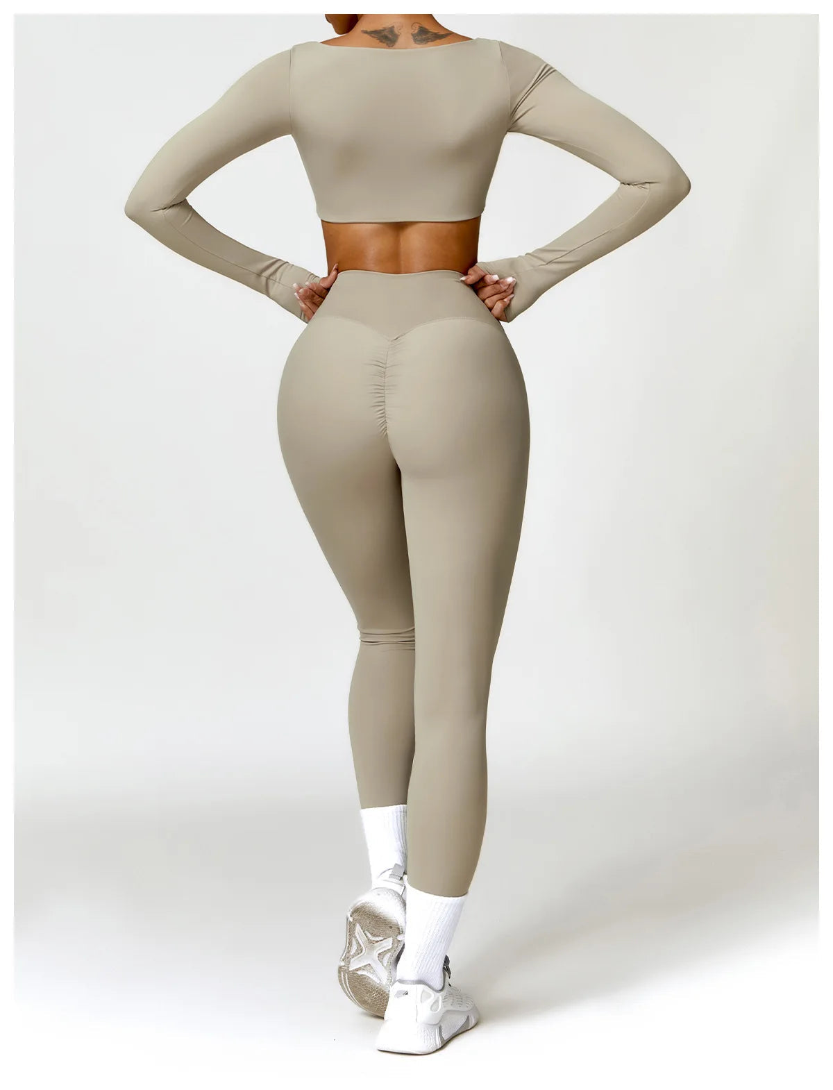 2PCS Yoga Suit Sports Set Women Quick-Drying Gym Set Women Tracksuit Running Workout Long Sleeve Sports Shirt Yoga Clothing SS69