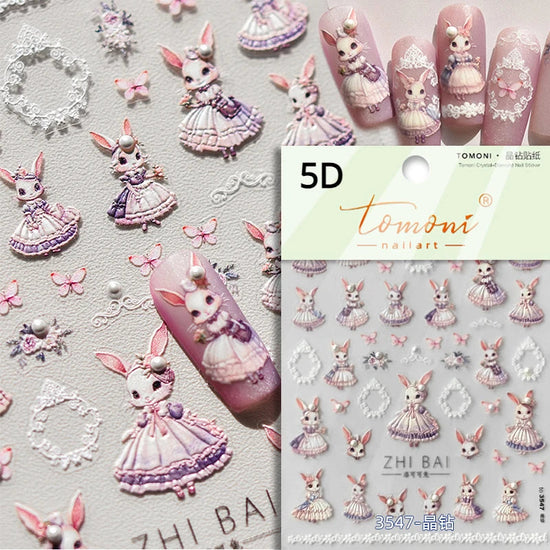 Cute Jelly Pink Cat Paw Print Nail Sticker Kawaii Pink Black Cat Claw 5D Embossed Self-Adhesive Nail Art Sticker Nail Art Decal SS69 7.69 TO3547