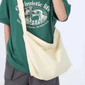 Simple Shoulder Bags Men Solid Cleanfit Unisex Bolsos Vintage Thicken Autumn Japanese Harajuku Canvas Large Capacity Handbags